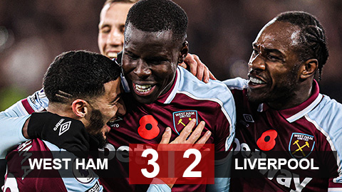 Kết quả West Ham vs Liverpool: Địa chấn ở London