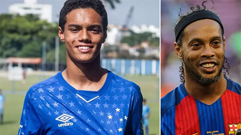 Con trai Ronaldinho thử việc ở Barca