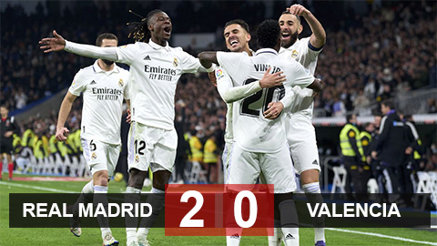 Kết quả Real Madrid vs Valencia: Hai phút định đoạt