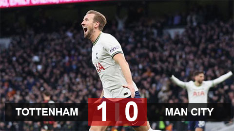 Kết quả Tottenham vs Man City: Kane tỏa sáng