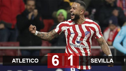 Kết quả Atletico vs Sevilla: Chủ nhà chơi tennis