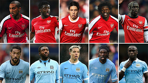10 ngôi sao từng khoác áo Man City lẫn Arsenal
