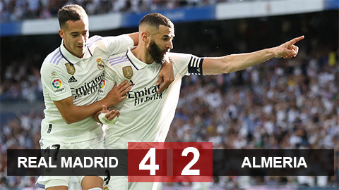 Kết quả Real Madrid vs Almeria: Show diễn của Benzema
