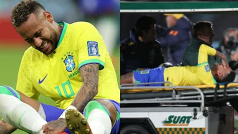 Neymar khóc nức nở khi dính chấn thương ở trận gặp Uruguay