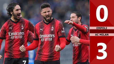VIDEO bàn thắng Empoli vs AC Milan: 0-3 (Vòng 19 Serie A 2023/24)