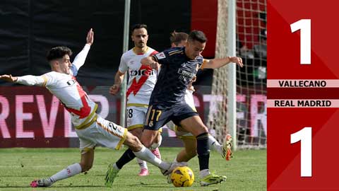 VIDEO bàn thắng Vallecano vs Real Madrid: 1-1 (Vòng 25 La Liga 2023/24)